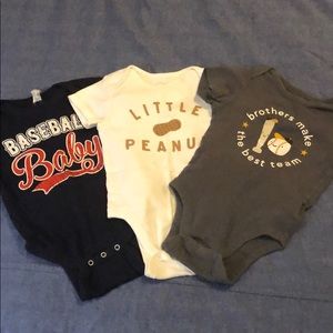 Baseball onesies 12-24 months